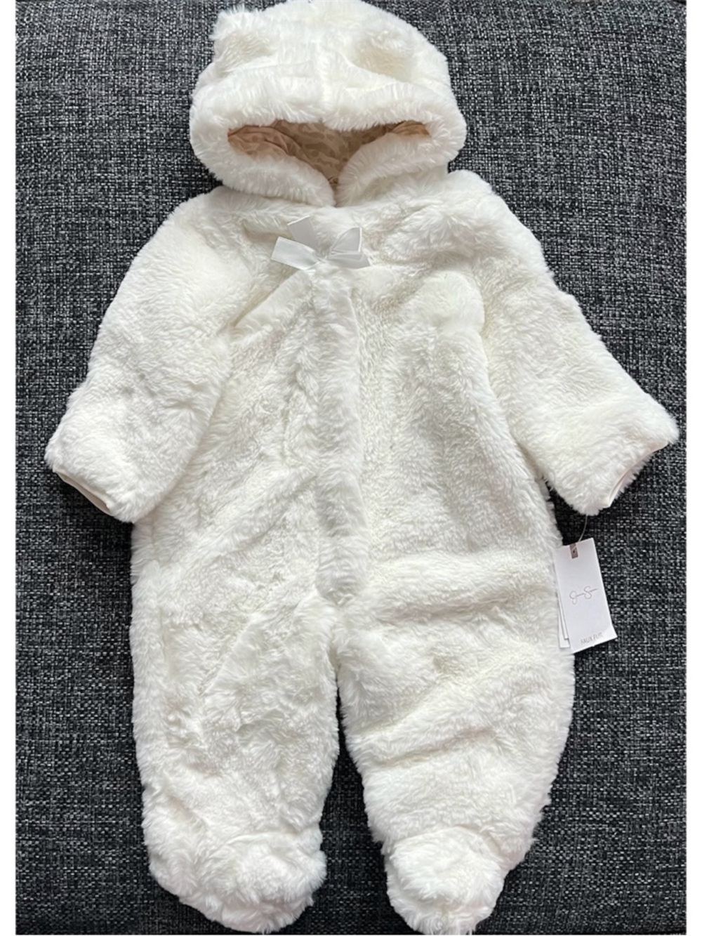 NWT Jessica Simpson Girls Faux Fur Snowsuit Size 6/9 Months